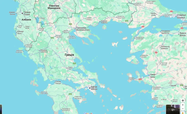 Греція на карті