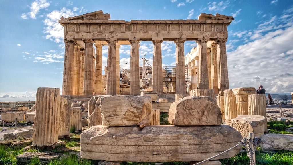The Parthenon temple at the Acropolis