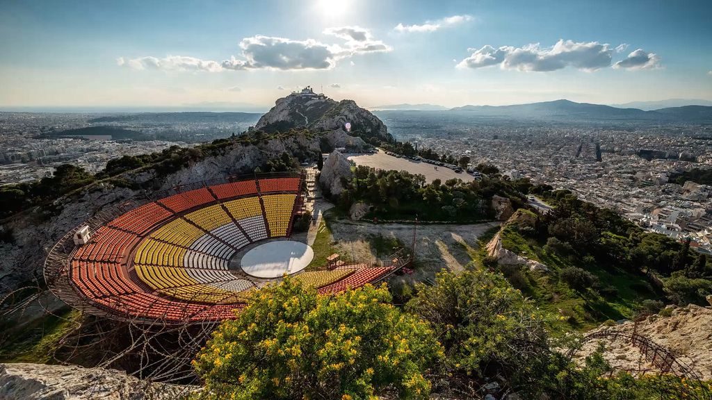 Panoramic view of Athens with ancient ruins