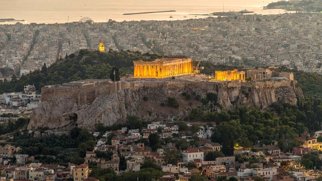 The Acropolis of Athens with ancient ruins