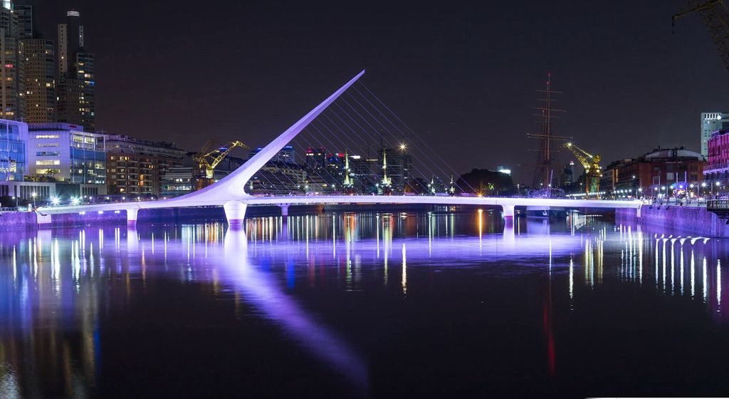 Scenic bridge in Madrid with city views