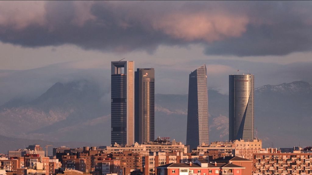 Madrid skyline with modern skyscrapers