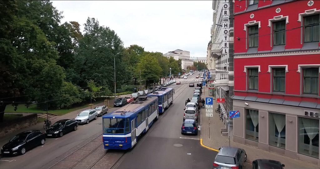 Trams in Riga city center