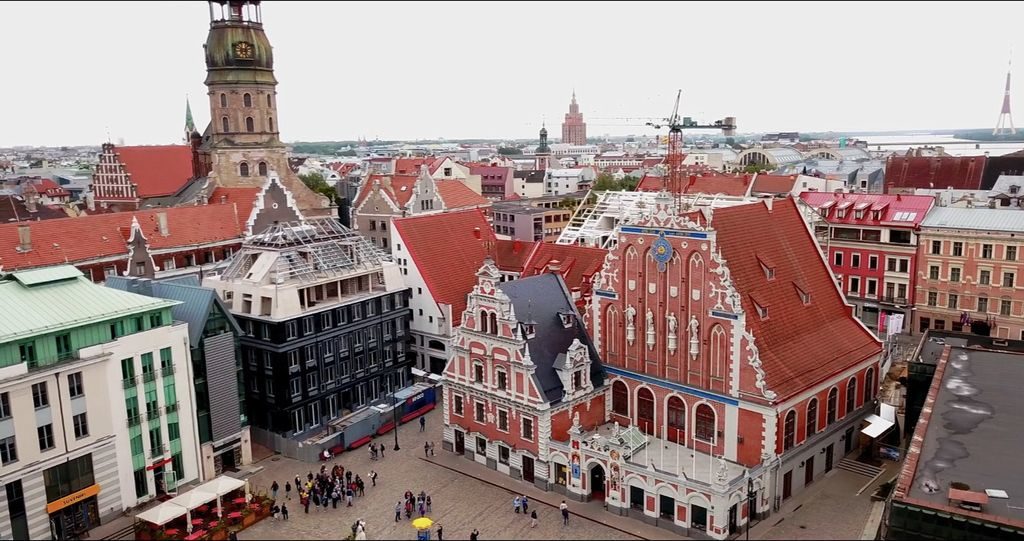 Historical center of Riga with Town Hall Square