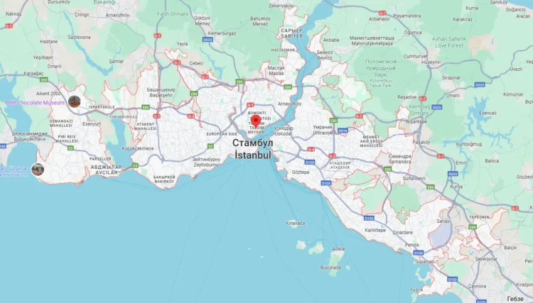 Map showing Istanbul’s location in Turkey