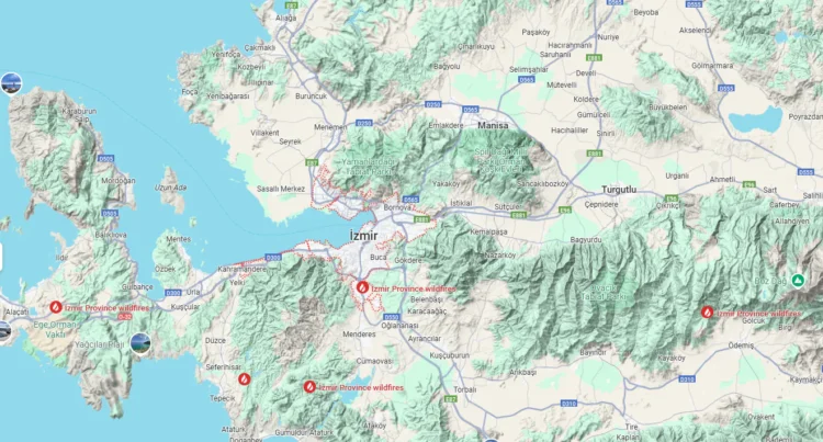 Izmir on the Map of Turkey