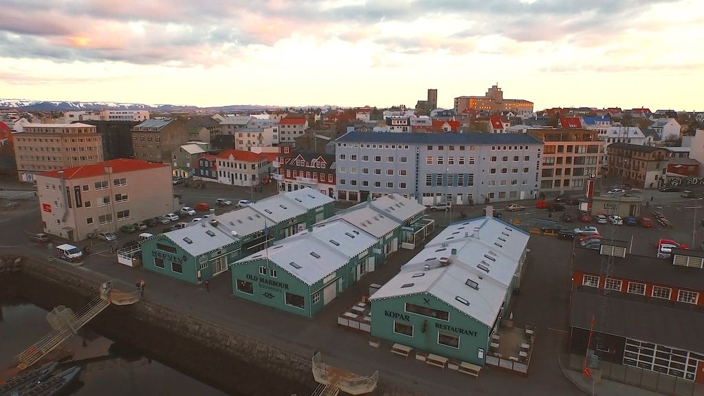 Colourful houses and ocean view – typical Reykjavík Iceland architecture