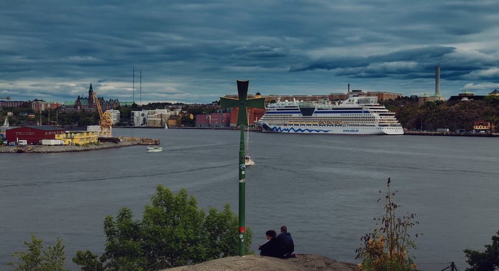 Aerial view of Stockholm islands and architecture