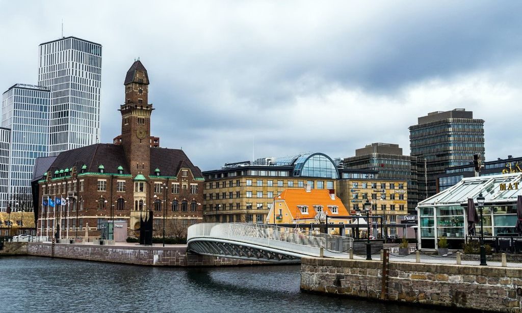 Malmö modern architecture and Øresund Bridge