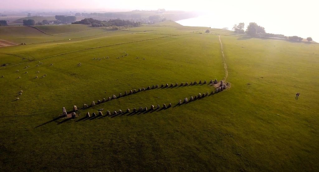 Ales Stenar Viking stone ship formation