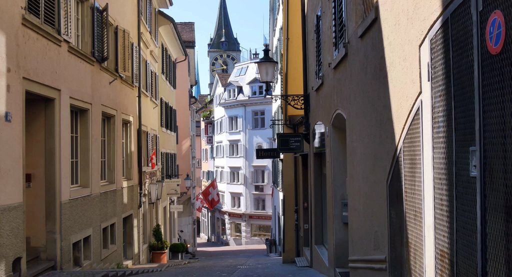 Niederdorf district Zurich pedestrian zone old town