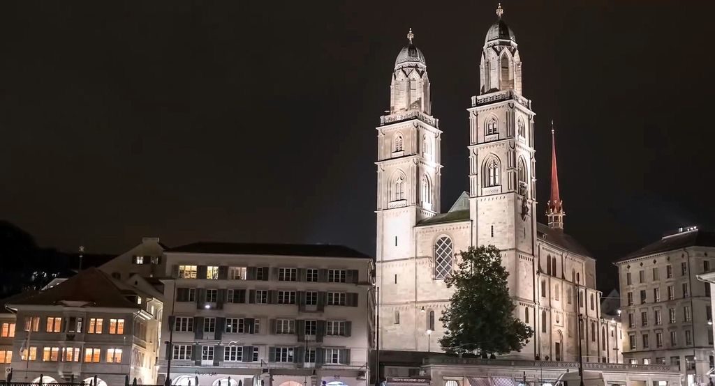 Grossmunster Church Zurich twin towers landmark