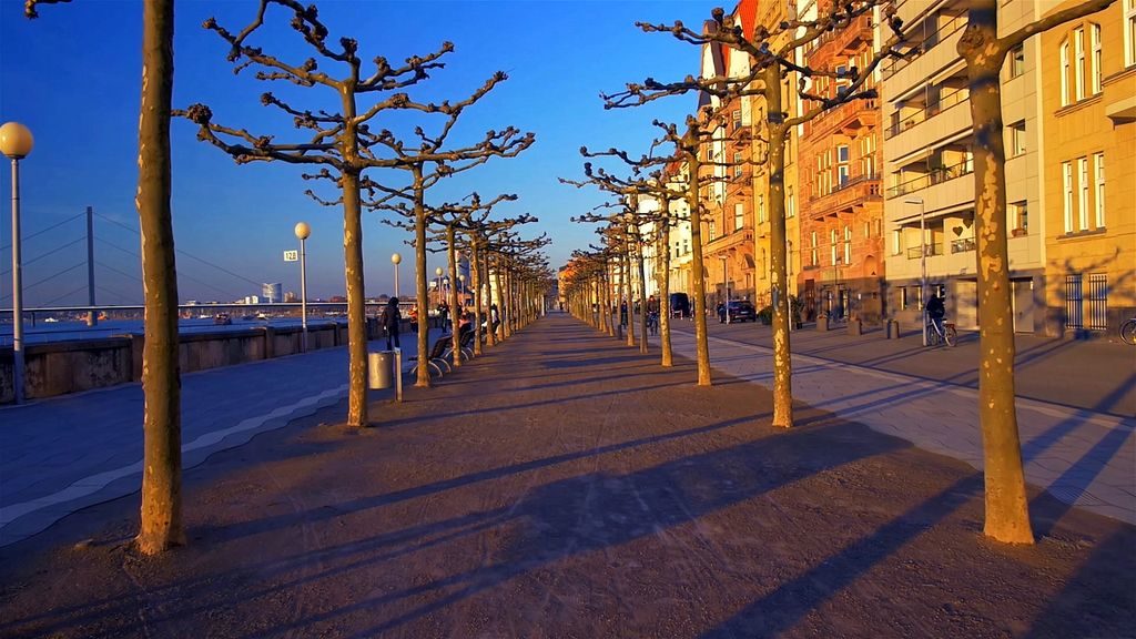 The Rhine embankment in Düsseldorf