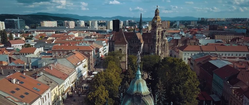 Panoramic view of Košice city skyline in Slovakia
