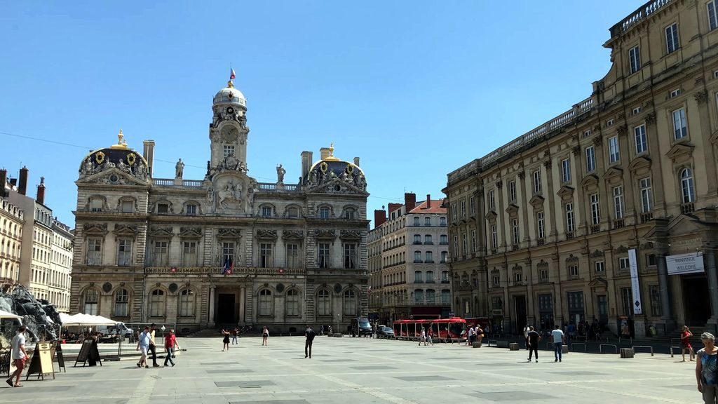 Historic buildings and cobblestone streets of Lyon's Old Town UNESCO site