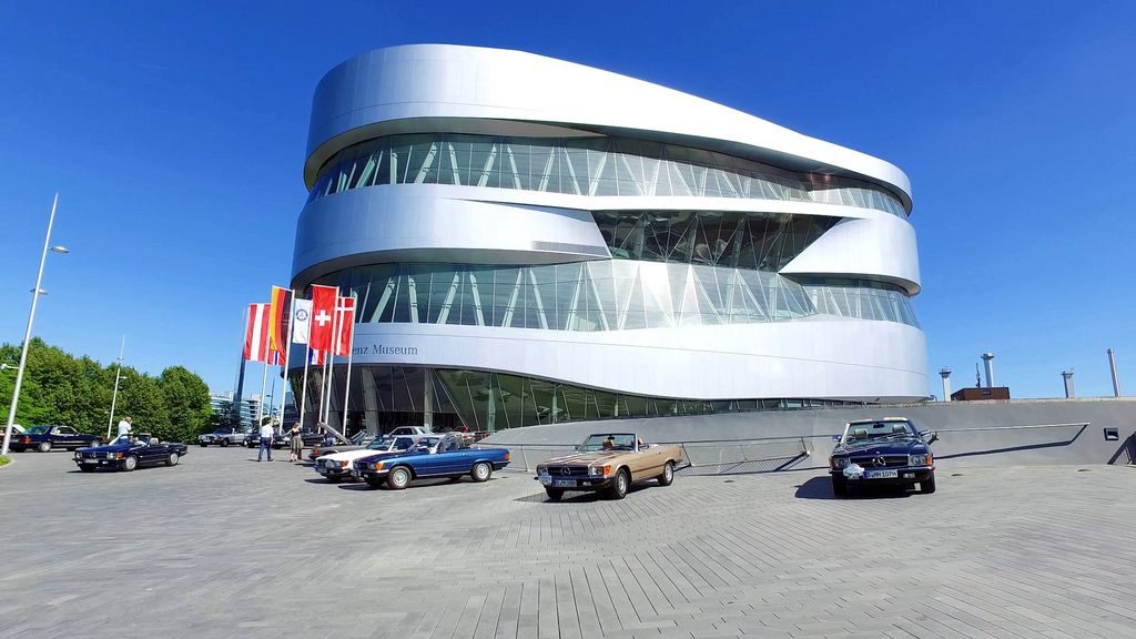 Mercedes-Benz Museum exterior in Stuttgart, Germany showcasing over a century of automotive history