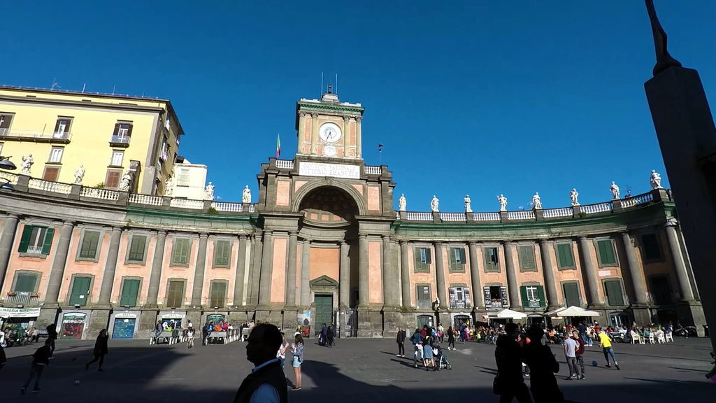 Dante Square in Naples with historic architecture