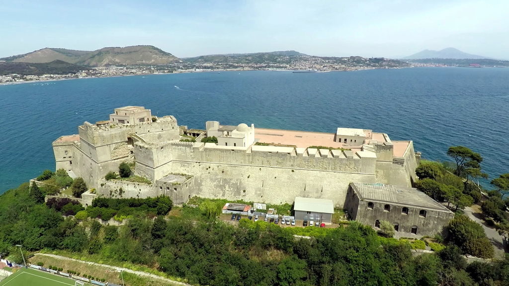 Castel dell'Ovo fortress on the island in Naples