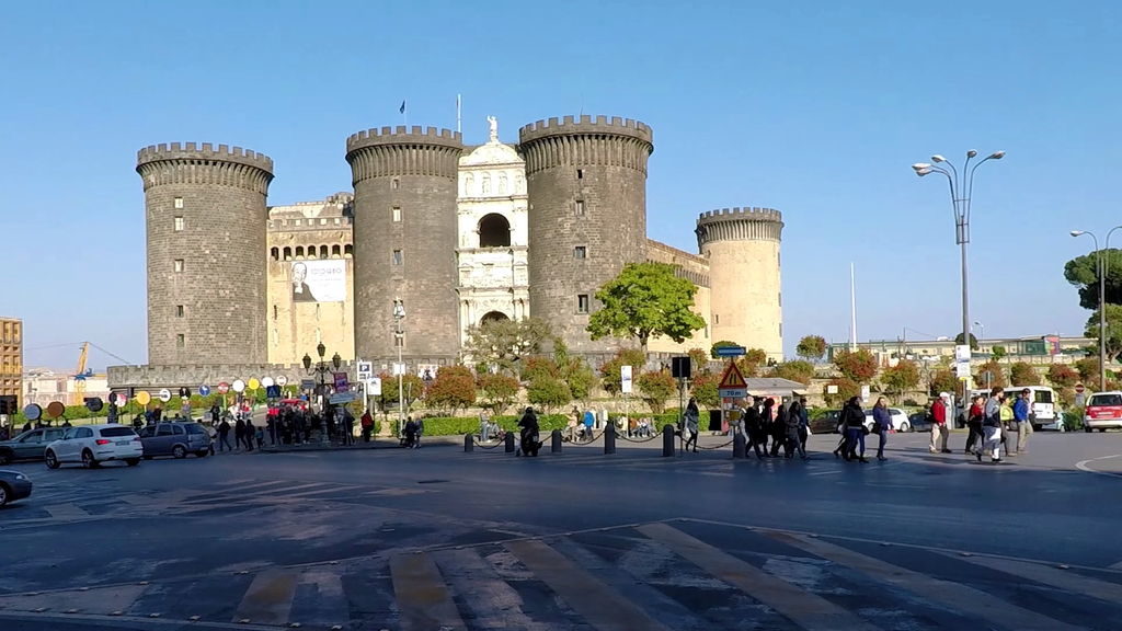Castel Nuovo medieval fortress in Naples