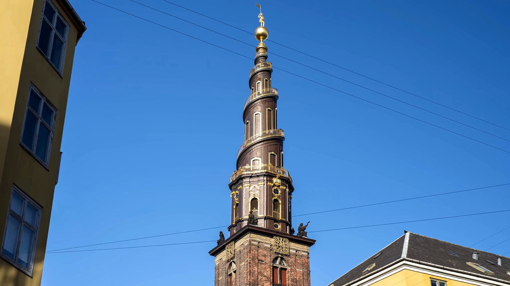 Church of Our Saviour baroque building with distinctive spiral tower