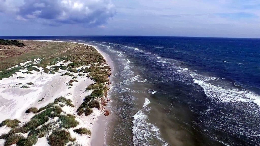 Scenic coastline of the North Sea in Denmark