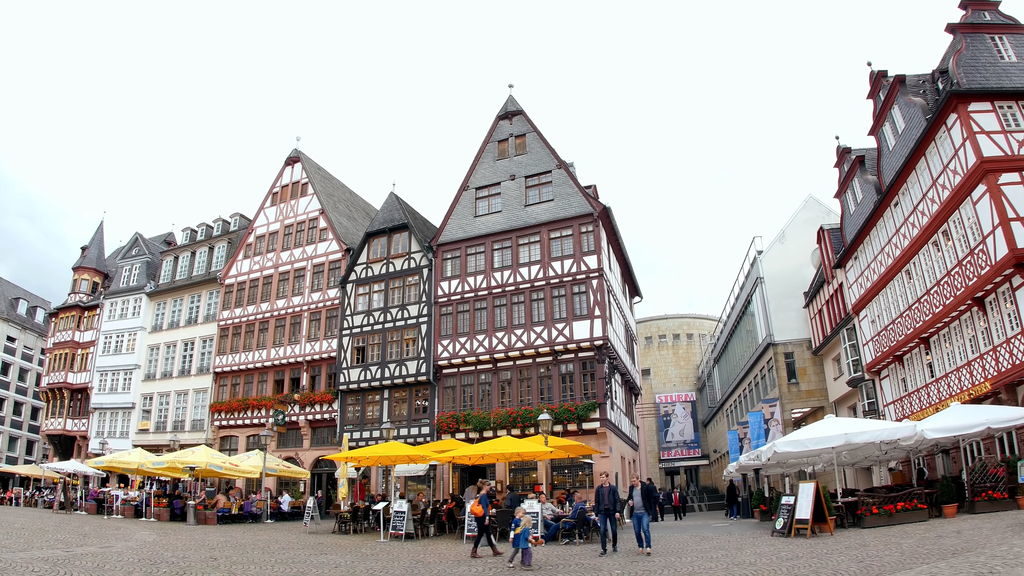 Historic center of Frankfurt with old buildings