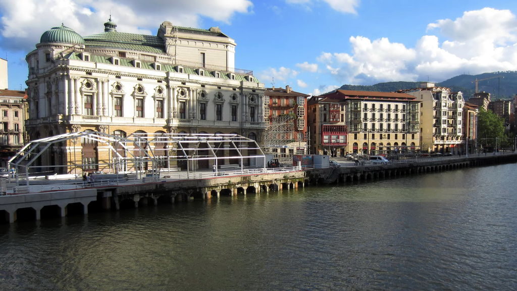 Bilbao cityscape with modern and historic buildings