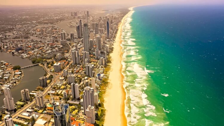Modern Australian city skyline with urban architecture