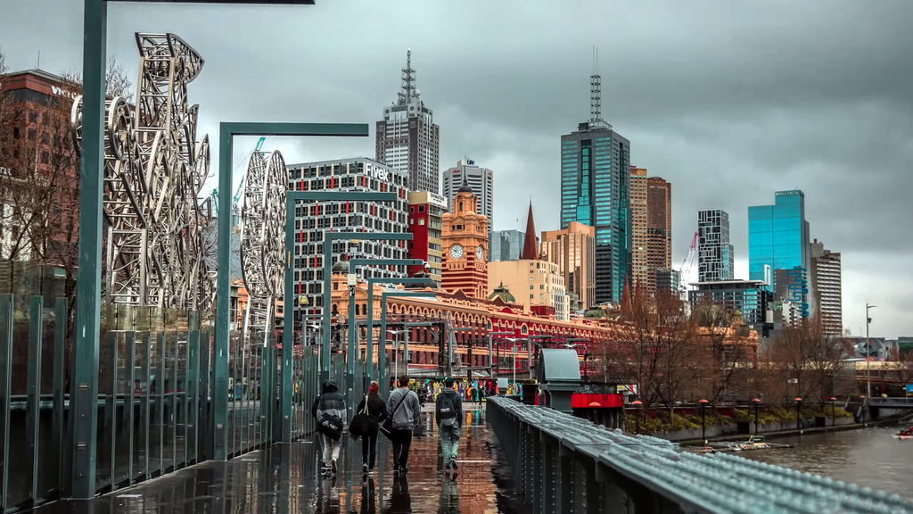 Melbourne business district skyline