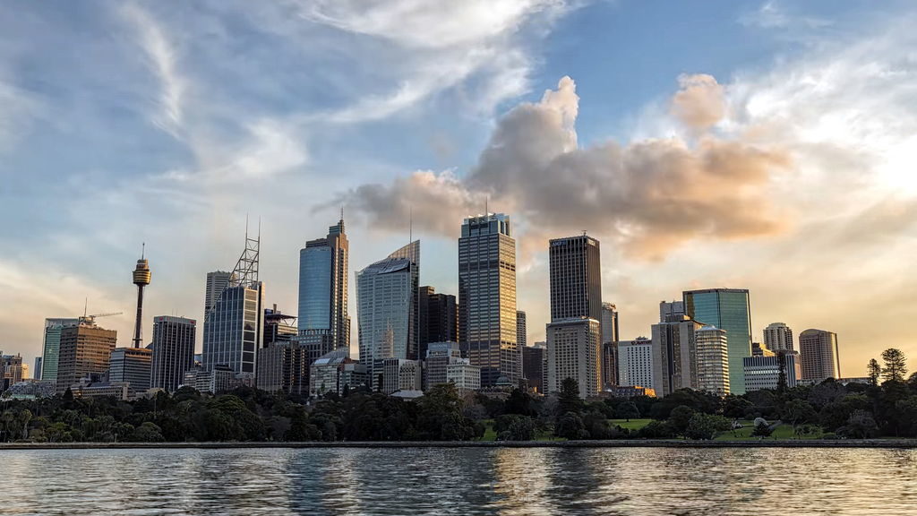 Sydney skyscrapers at night