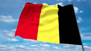 Belgium flag waving in the wind