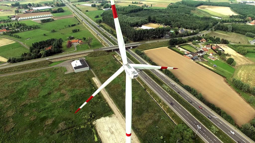 Wind turbines in Belgian countryside