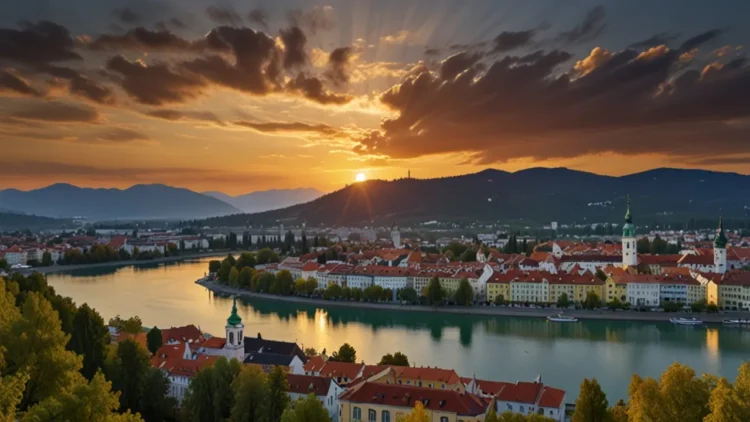 Sunset over Klagenfurt