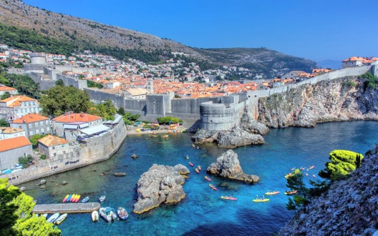 Aerial panoramic view of Dubrovnik Old Town in Croatia