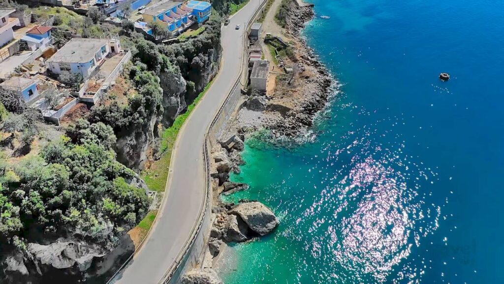 Crystal clear waters of the Albanian Riviera at Vlora