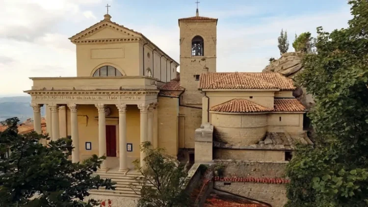 Basilica of Saint Marinus - neoclassical church with Corinthian columns