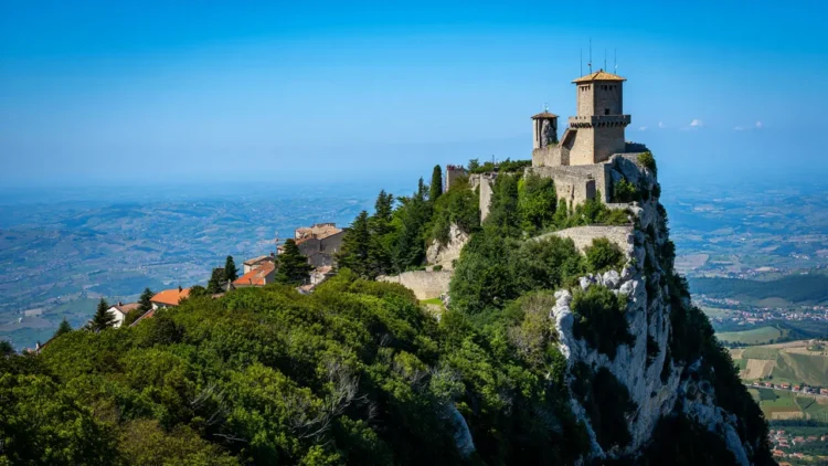 Mount Titano in San Marino - scenic slopes of the iconic mountain