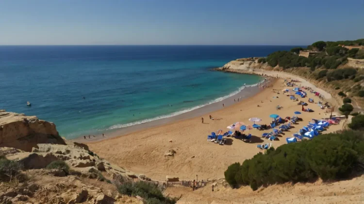 L'arrabassada beach in Tarragona with golden sand and crystal clear Mediterranean waters