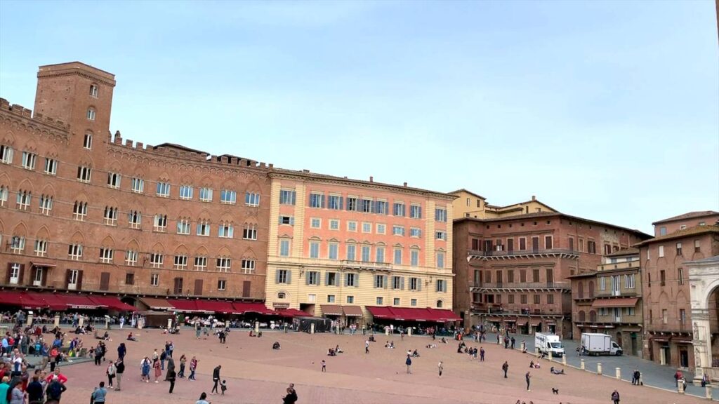 Medieval historic center of Siena Italy architecture