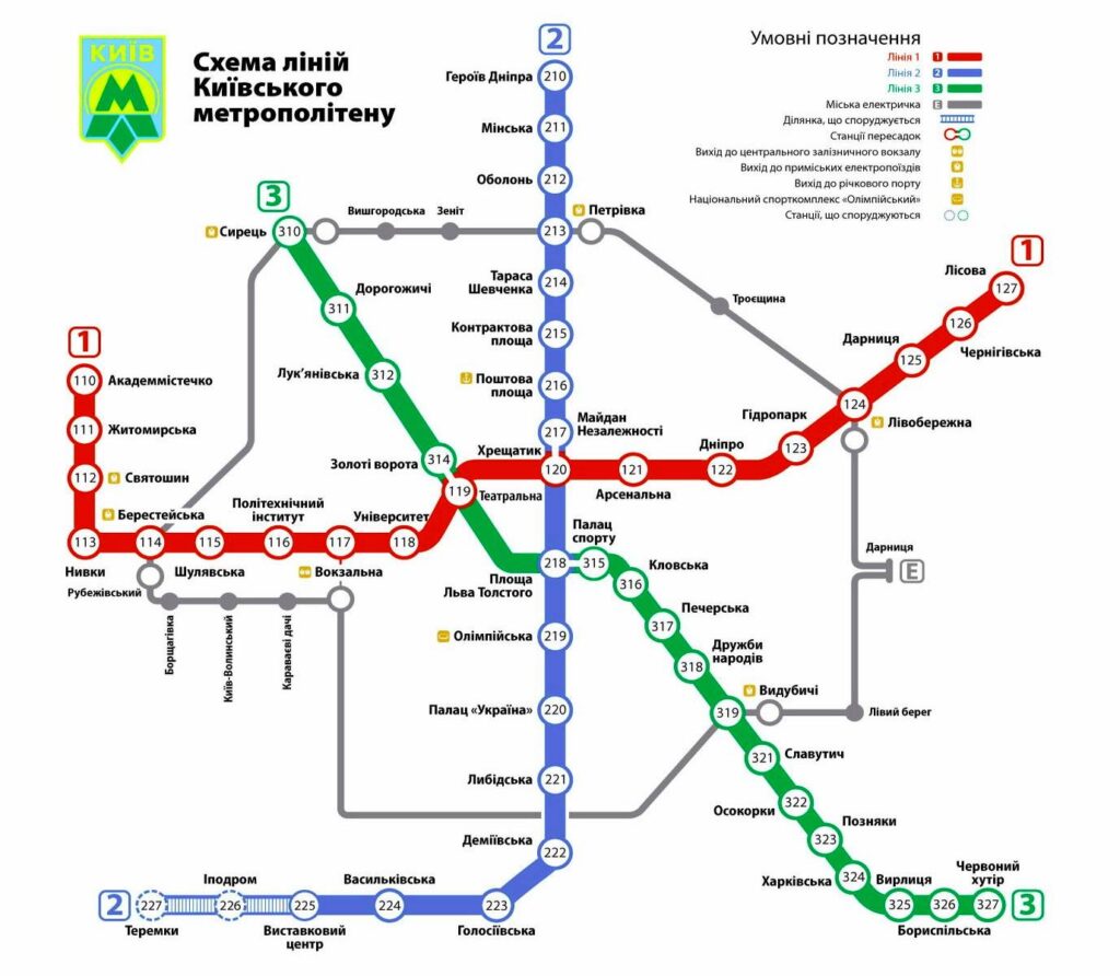 Схема метро в Києві