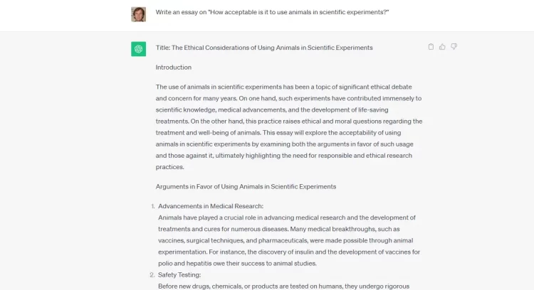 essay from ChatGPT