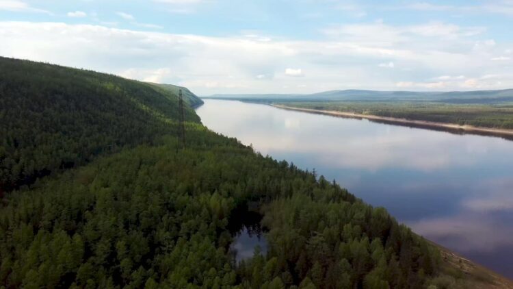 Lena River with its famous pillars and Arctic landscape