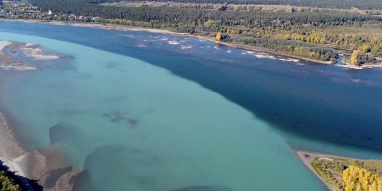 Ob-Irtysh River system flowing through Siberian wilderness