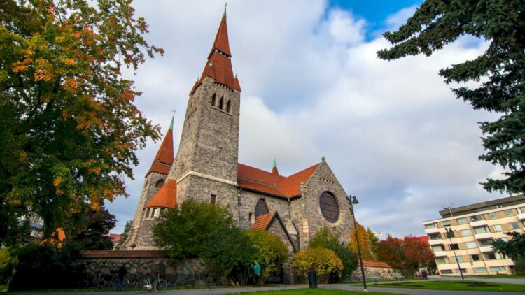 Tampere Cathedral with its iconic Neo-Gothic architecture and famous frescoes