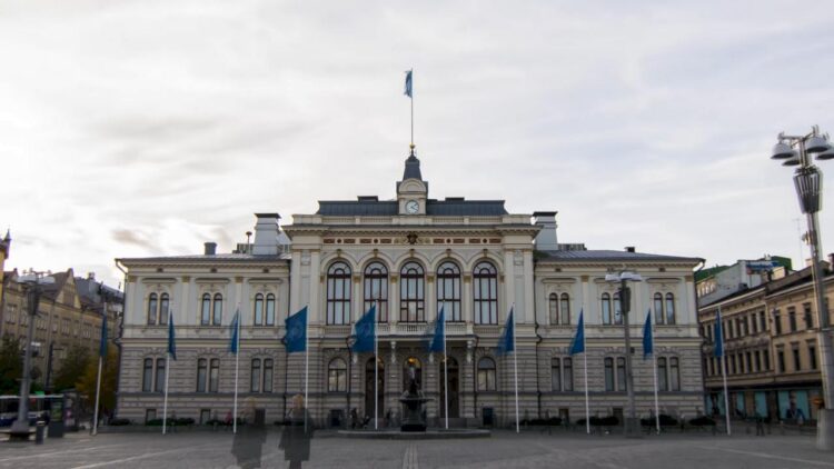 Tampere City Hall and surrounding historic architecture