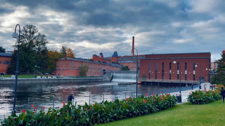 Historic district of Tampere showcasing industrial heritage architecture