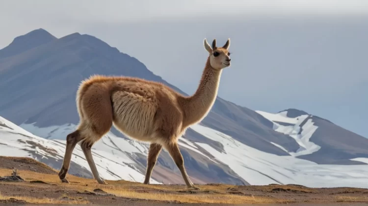 Guanaco, a wild relative of the llama in the Andes