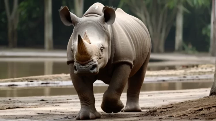 Javan Rhinoceros, one of the rarest rhinos in the world