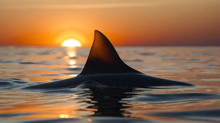 Shark at sunset