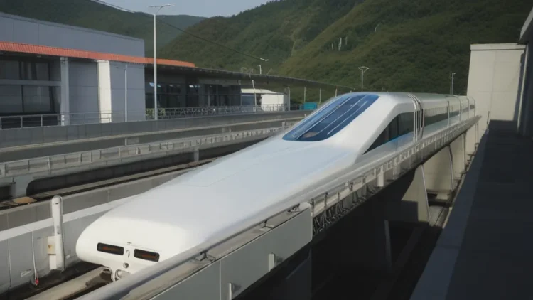Shanghai Maglev train achieving record-breaking speeds